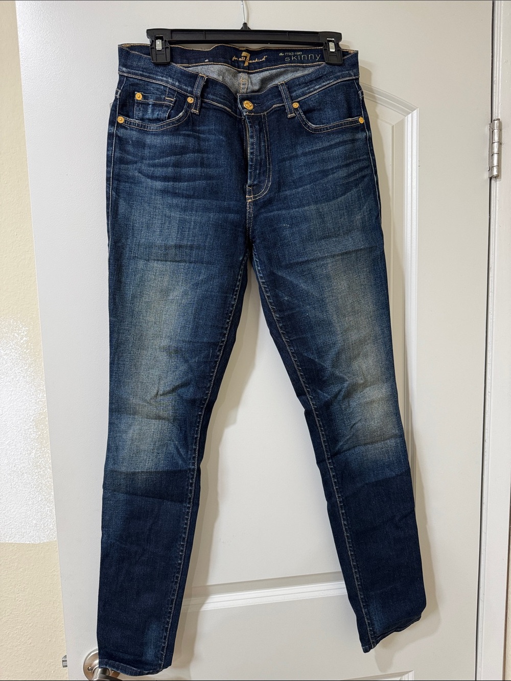 7 For All Mankind Dark Blue Skinny Jeans